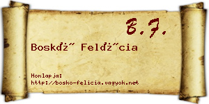 Boskó Felícia névjegykártya